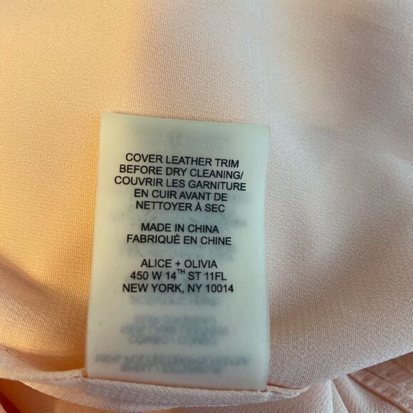 Alice + Olivia Kirby Slip Dress Chiffon w/Leather Straps S - Picture 6 of 6